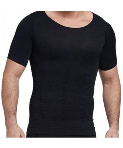 Cool Dry Compression Short for Mens Sleeve Sports Baselayer T-Shirts Tank Tops Weight Loss Shaper - Green - CP19E45HNMU $43.7...