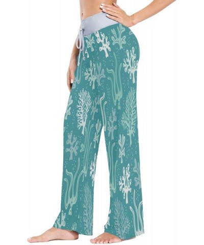 Women Pajama Pants Hand Drawn Sea Life Comfy Stretch Drawstring Long Wide Leg Lounge Pants - Multicolor - CE19CK3R8T9 $35.24 ...