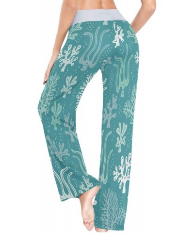 Women Pajama Pants Hand Drawn Sea Life Comfy Stretch Drawstring Long Wide Leg Lounge Pants - Multicolor - CE19CK3R8T9 $35.24 ...