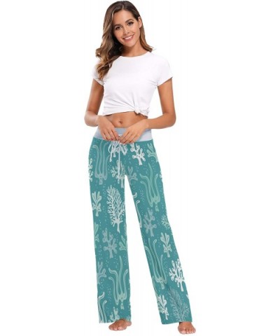 Women Pajama Pants Hand Drawn Sea Life Comfy Stretch Drawstring Long Wide Leg Lounge Pants - Multicolor - CE19CK3R8T9 $35.24 ...