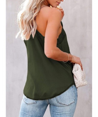 Women Sexy Fashion Cami Tank Tops Dressy Satin Camisoles - C Army Green Delicate Balance Lace - CZ196IXEE4C $27.28 Camisoles ...