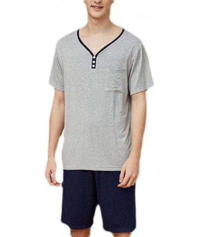 Knit Pajama Set Short Sleeve Sleepwear Pajamas Set with Shorts - 3 - C419DZ5NDCK $50.73 Sleep Sets