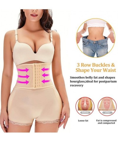 High Waist Butt Lifter 4 Removable Pads for Women Tummy Control Underwear Body Shaper - Beige - CQ194EG2COW $39.45 Shapewear