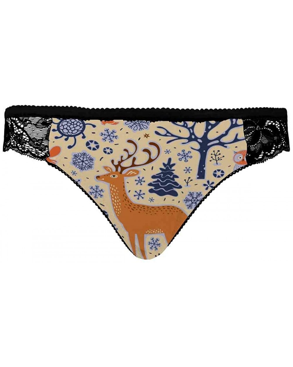 Ladies Low-Waist Bud Silk Comfortable Briefs Owl- Deer- Foxes- Squirrel- Birds - Multi 1 - CP19E6YG636 $38.17 Thermal Underwear