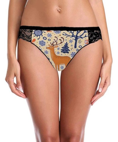 Ladies Low-Waist Bud Silk Comfortable Briefs Owl- Deer- Foxes- Squirrel- Birds - Multi 1 - CP19E6YG636 $38.17 Thermal Underwear