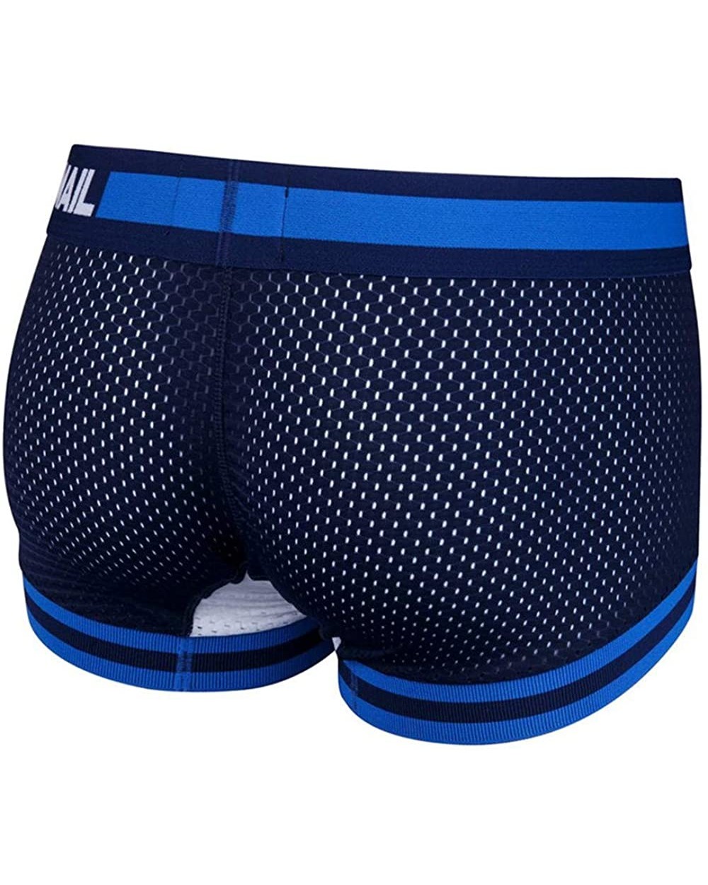 Men Mesh Underwear Boxers Trunks Shorts Breathable Crotch Mens Underwear Boxers - Naveblue - CD18NORTL3I $14.18 Boxers