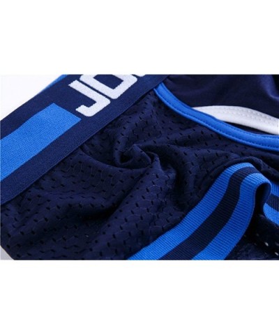 Men Mesh Underwear Boxers Trunks Shorts Breathable Crotch Mens Underwear Boxers - Naveblue - CD18NORTL3I $14.18 Boxers