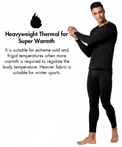 Men's Heavyweight Thermal Underwear Pants Fleece Lined Long Johns Leggings Base Layer Bottom M25 - Black - C918ED5SO9M $41.95...