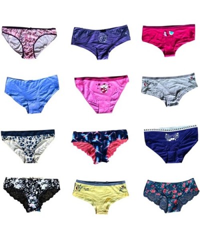 Women Underwear Variety of Panties Pack Lacy Cotton Briefs Hipsters Bikinis Boyshorts Undies with Coverage - 12 Pcs - C218OKL...