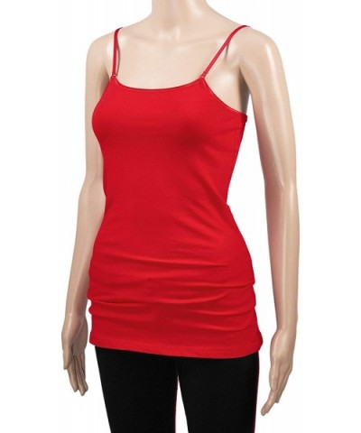 Womens Basic Camisole Tank Top - Bright Red - CG18E7XY2N9 $12.94 Camisoles & Tanks