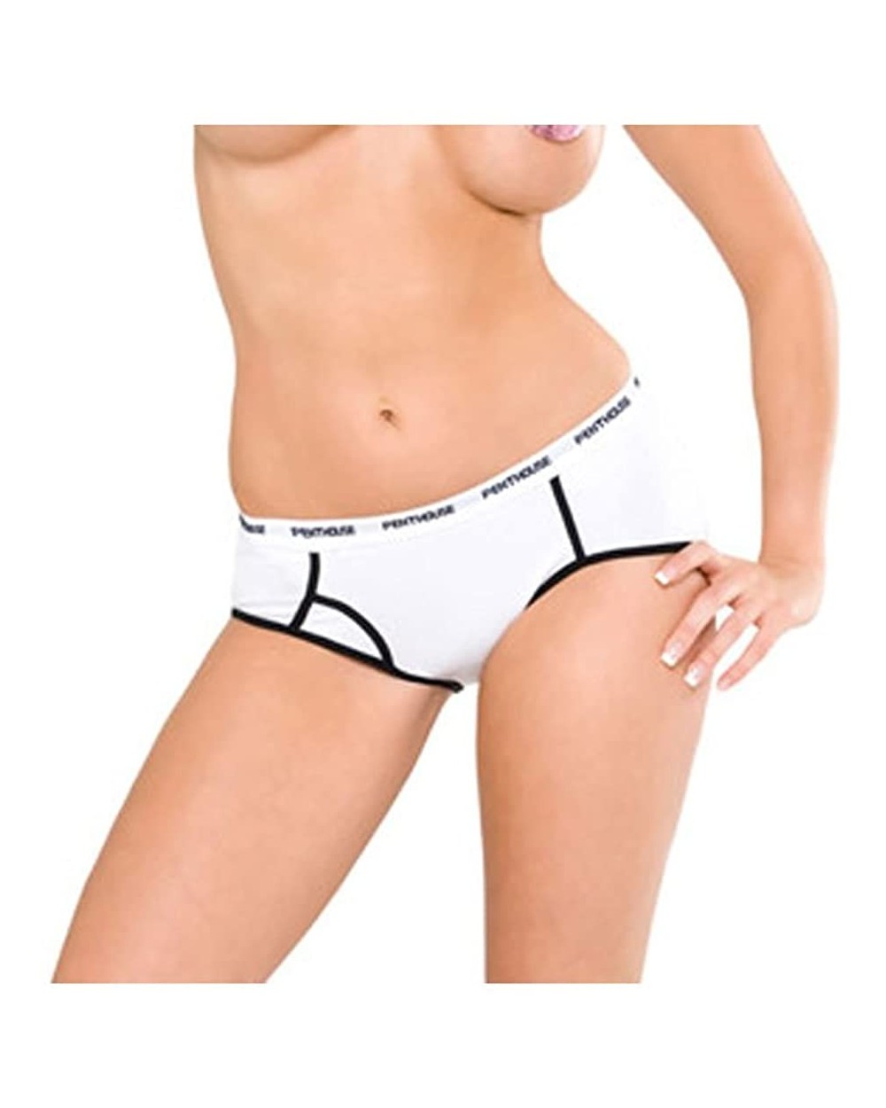 Penthouse Cotton Women's Boyshort Panty - White - CC11QVYRV9J $14.08 Panties