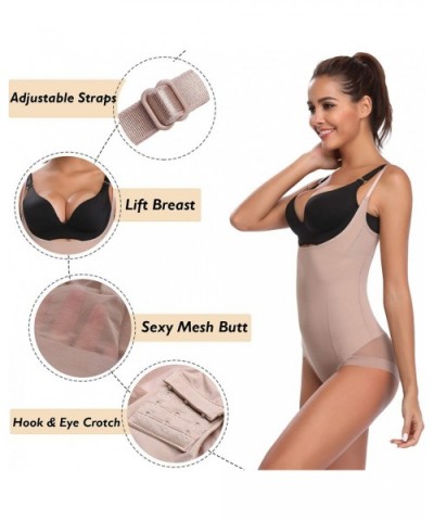 Shapewear Bodysuit for Women Tummy Control Body Shaper Briefer High Waist Cincher Jumpsuits Open Bust - Beige-67 - CN18E6SK6Y...