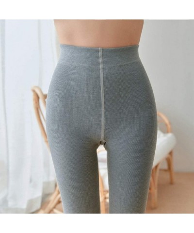 Women Leggings Pants Cotton Pantyhose Winter Warm Stretch High Waist Tight Skinny Pants Extra Soft Leggings Trousers - Gray -...