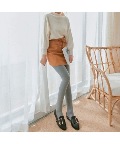 Women Leggings Pants Cotton Pantyhose Winter Warm Stretch High Waist Tight Skinny Pants Extra Soft Leggings Trousers - Gray -...