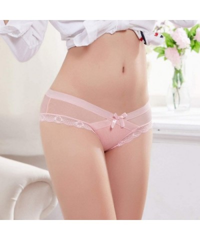 Womens Lingeries Sexy Lace Thongs G-String T-Back Panties Lingerie Floral Underwears Hipster Panties - Pink - CH18RT8K0DS $12...