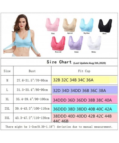 Women's Sport Bra Front Cross Seamless Lace Wrap Side Buckle Lounge Yoga Bra - White-2pc - CQ1999N5CEU $45.61 Bras