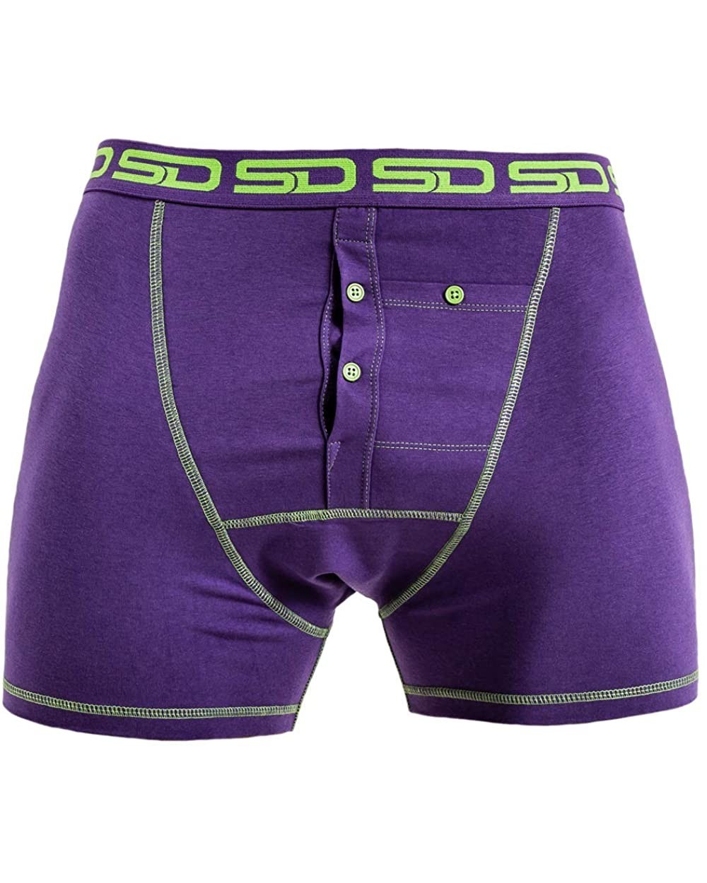 Men's Stash Boxer Brief Shorts - Pickpocket Proof Travel Secret Pocket Underwear - Purple - CX11N4FXIJ5 $54.44 Boxer Briefs