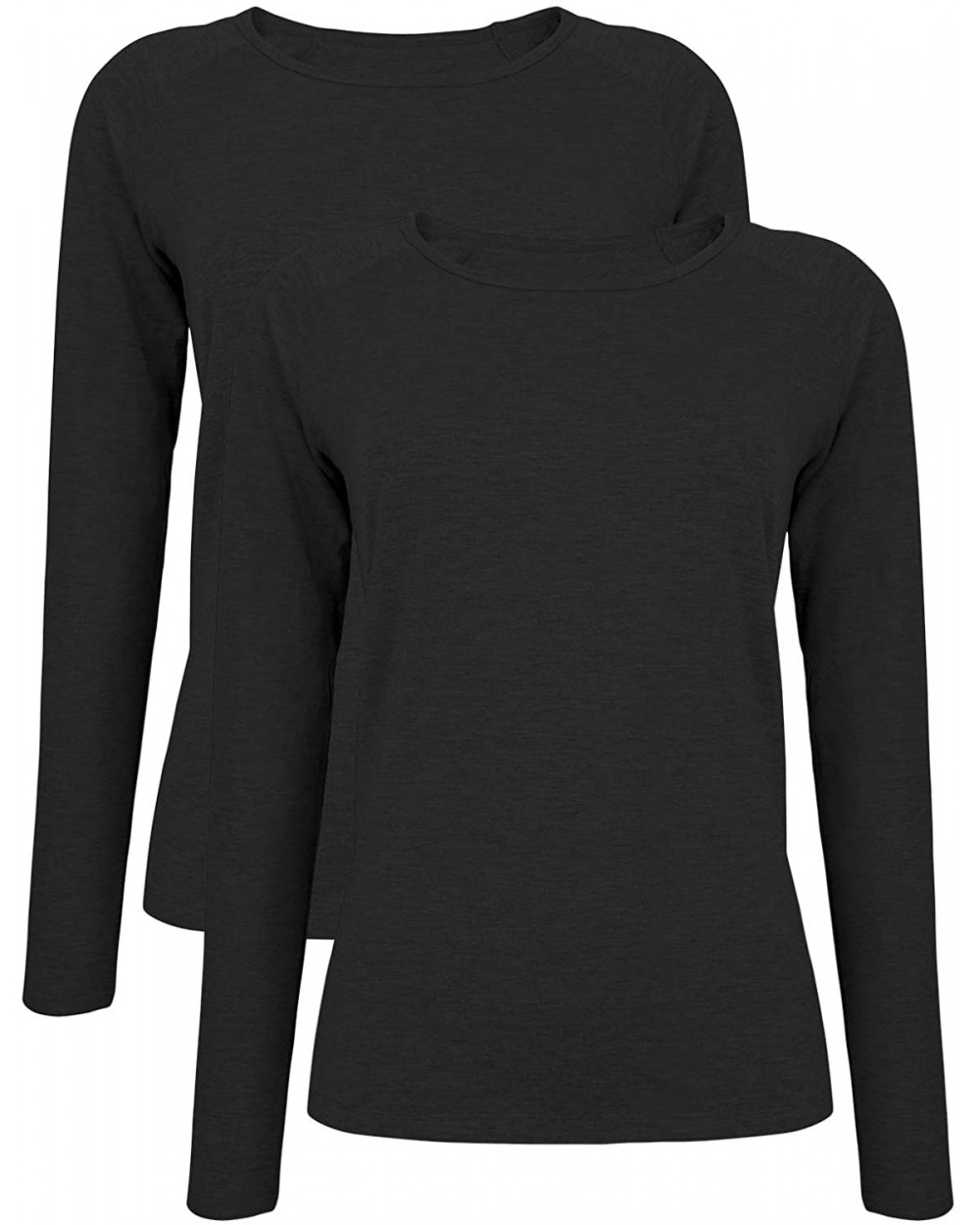 Women's Long Sleeve Sleep T-Shirt Crewneck Pajama Tops Soft Tee Undershirts Base Layer 2 Pack - 2pcs Black - CW1934QX47G $41....