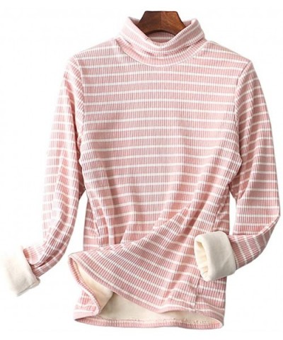 Women's Winter Thermal Sweatshirt Fleece Lined Stretch Long Sleeve Tunic Top - Z61 Pink - CA18LSKX846 $41.77 Nightgowns & Sle...