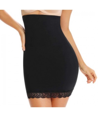 Lace Half Slip for Under Dresses Shapewear High Waist Skirt Halfslip Dress for Women Tummy Control - Black - CJ194M9ZOWL $26....