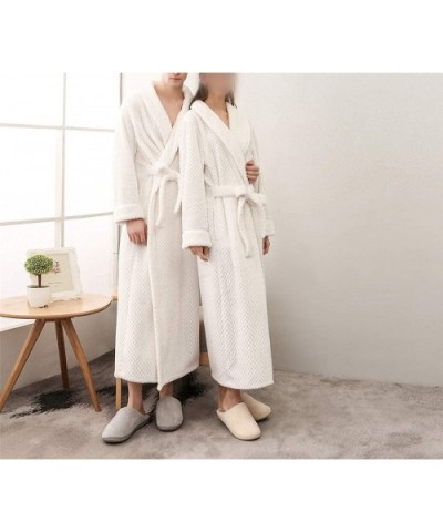 Men's Winter Lengthened Bathrobe Home Shawl Long Sleeved Robe Coat Men Robe Bathrobe Men - D - CS1928UDRQ6 $67.21 Robes