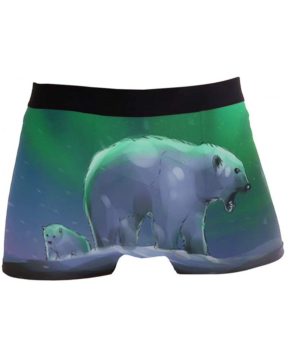 Men's Boxers Briefs Men Boxer Shorts Mens Trunks Tropical Surfing with Palm Trees - Paint Polar Bears Aurora - CP194I053GE $2...