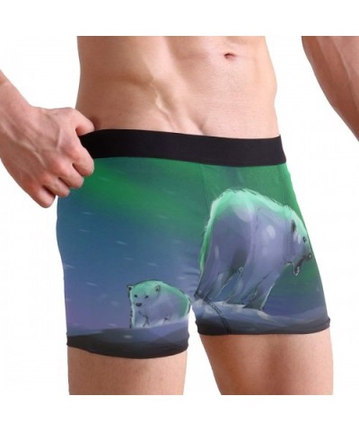 Men's Boxers Briefs Men Boxer Shorts Mens Trunks Tropical Surfing with Palm Trees - Paint Polar Bears Aurora - CP194I053GE $2...