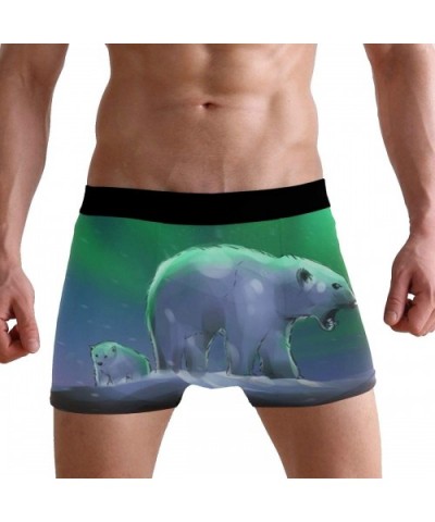 Men's Boxers Briefs Men Boxer Shorts Mens Trunks Tropical Surfing with Palm Trees - Paint Polar Bears Aurora - CP194I053GE $2...