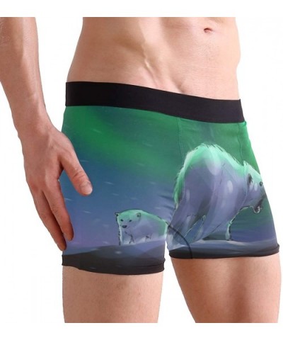 Men's Boxers Briefs Men Boxer Shorts Mens Trunks Tropical Surfing with Palm Trees - Paint Polar Bears Aurora - CP194I053GE $2...