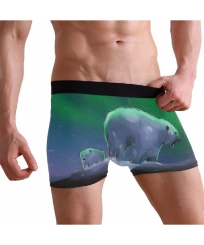 Men's Boxers Briefs Men Boxer Shorts Mens Trunks Tropical Surfing with Palm Trees - Paint Polar Bears Aurora - CP194I053GE $2...