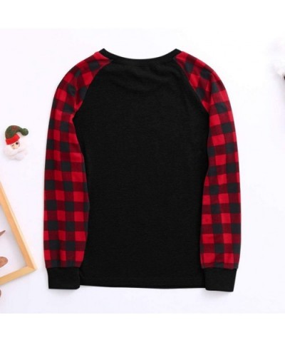 Christmas Man Daddy Print Blouse Tops and Pants Xmas Family Clothes Pajamas - Black B - CB18ZAMO3HU $36.76 Slips