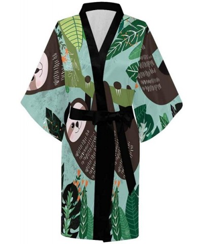 Custom Winter Snowflake Blue Women Kimono Robes Beach Cover Up for Parties Wedding (XS-2XL) - Multi 4 - C6194S4LT0C $81.25 Robes