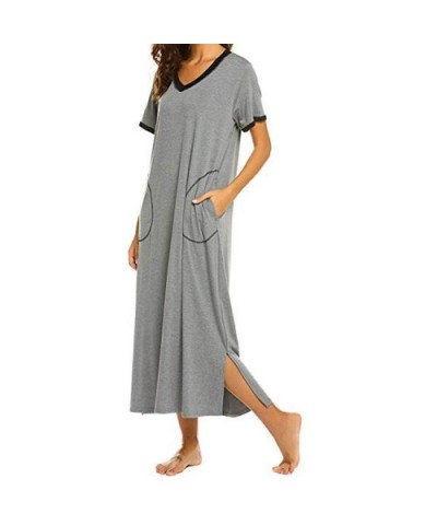 Tunic T Shirt Blouse Tops Women's Nightshirt Short Sleeve Nightgown Ultra-Soft Full Length Sleepwear Dress Blouses for Women ...