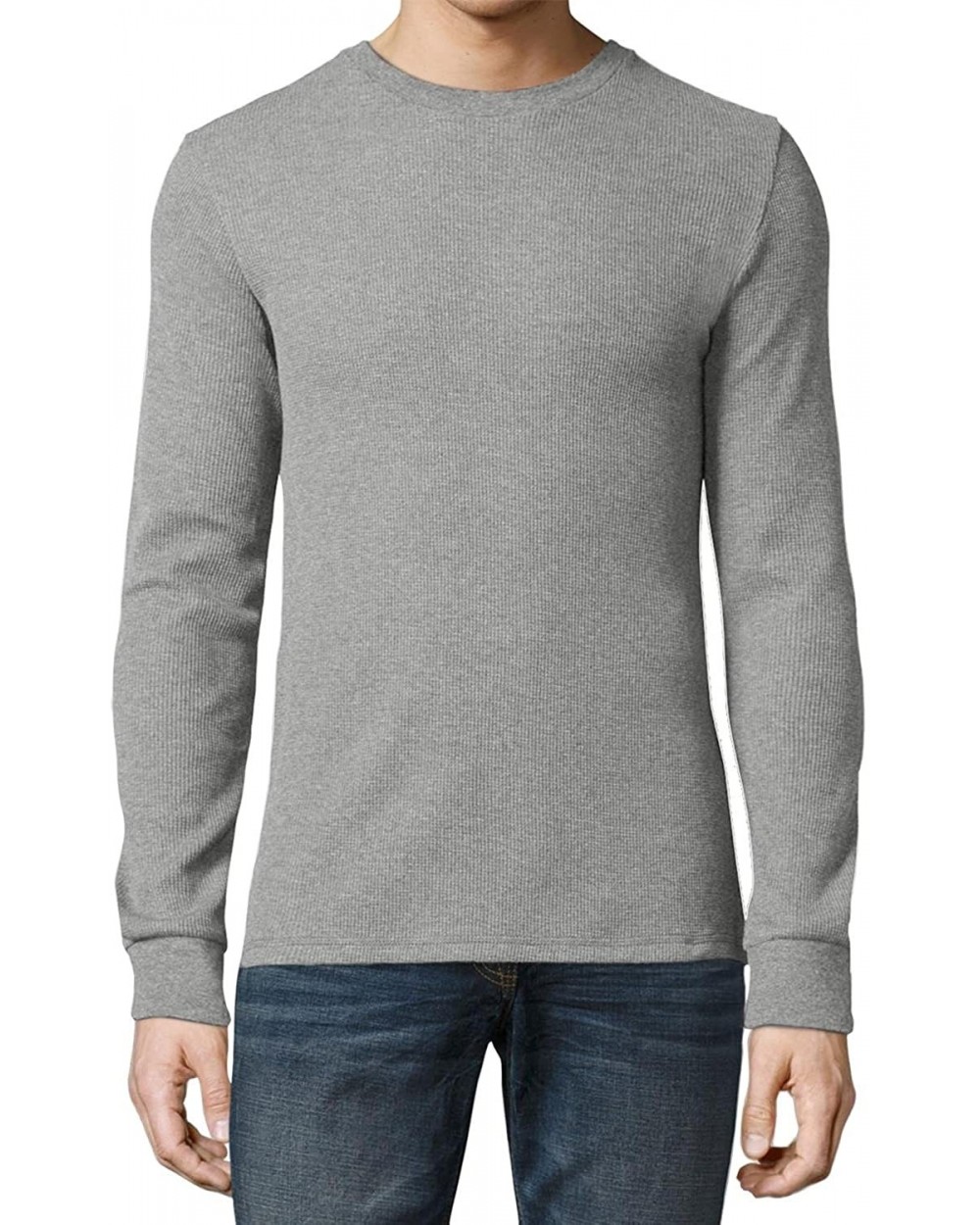 Premium Mens Thermal T Shirts Waffle Pattern Heavyweight Longsleeve Soft Big Tall Active Cotton Knit - 1ks23_hgray - C6186UOQ...