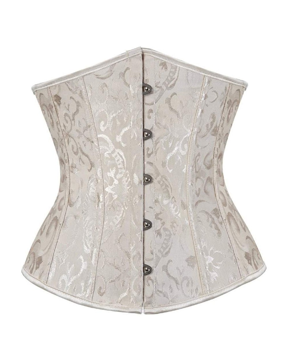 Women's Corset Vintage Court Lacing Printed Belt 5 Metal Buckle Tummy Control Body Shaper (Beige Size XL) - Beige - CP194MXKX...