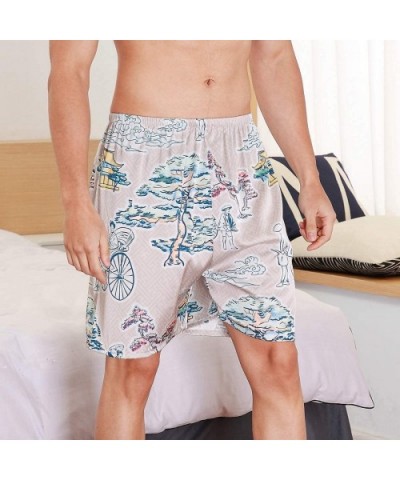 Mens Satin Sleep Bottoms Pants Loose Lounge Soft Silk Pajamas Lightweight Sleepwear - 10 - CV18S94DWYH $37.52 Sleep Sets