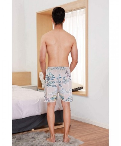 Mens Satin Sleep Bottoms Pants Loose Lounge Soft Silk Pajamas Lightweight Sleepwear - 10 - CV18S94DWYH $37.52 Sleep Sets