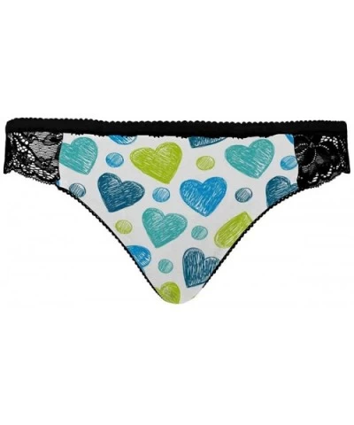 Women's Comforts Devotion Lace Back Tanga Panty Funny Color Hearts - Multi 1 - CO19E7LCG3R $36.93 Thermal Underwear