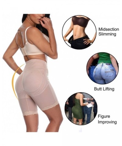 Women's Shapewear Thigh Slimmers Comfortable Tummy Control Shaper Shorts Seamless Butt Lifter - Beige ( Belly Hook Eye Streng...