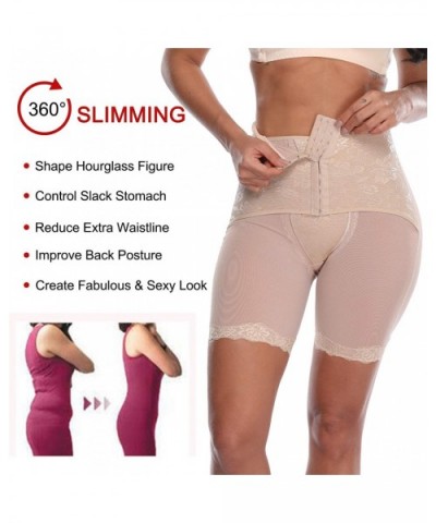 Women's Shapewear Thigh Slimmers Comfortable Tummy Control Shaper Shorts Seamless Butt Lifter - Beige ( Belly Hook Eye Streng...