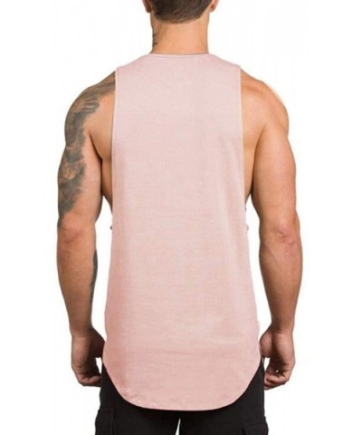 Vest Men Solid O-Neck Tank Tops Fashion Fitness Cotton T-Shirt - Beige - CK19CD6KX8G $25.64 Thermal Underwear