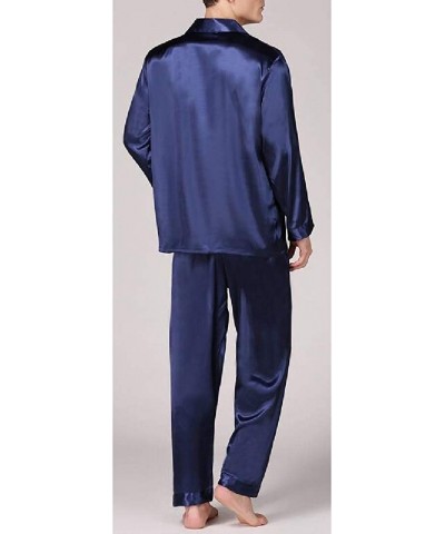 Men's Slim Sleepwear Comfort Lounge 2 Pieces Pajama Sets Blue M - C61938AHHTA $49.36 Sleep Sets