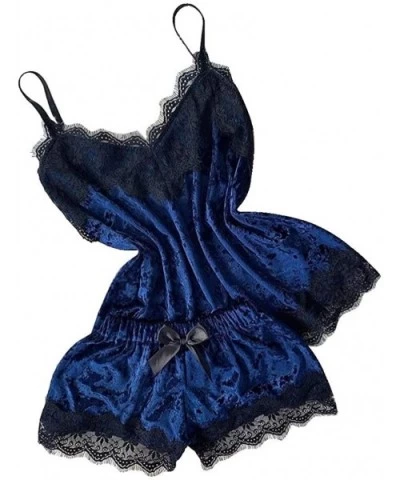 2PC Lingerie Women Babydoll Nightdress Pajamas Nightgown Sleepwear Lace Underwear Set - C_blue - CB19547DC3N $17.97 Nightgown...