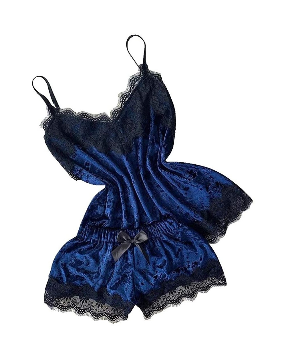 2PC Lingerie Women Babydoll Nightdress Pajamas Nightgown Sleepwear Lace Underwear Set - C_blue - CB19547DC3N $17.97 Nightgown...