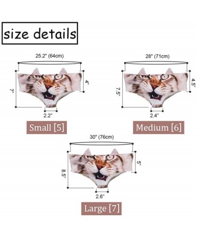 Women's 3D Funny Animal Look Underwears Sexy Naughty Briefs with Cute Ears - P-owl+wildcat+chihuahua - CN18QR7WMAR $18.56 Pan...