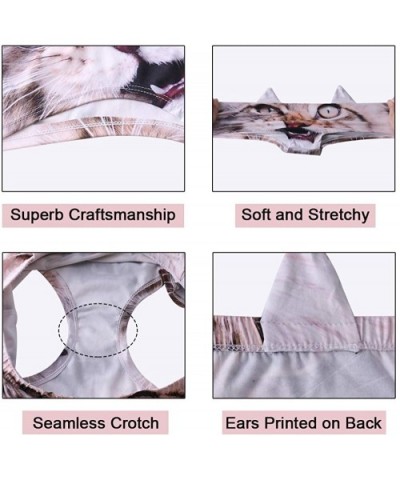 Women's 3D Funny Animal Look Underwears Sexy Naughty Briefs with Cute Ears - P-owl+wildcat+chihuahua - CN18QR7WMAR $18.56 Pan...