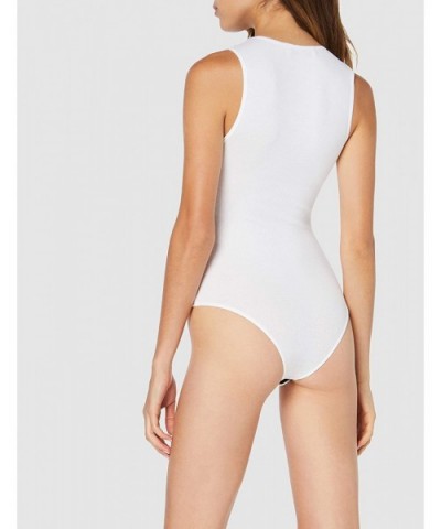 Women's Cotton Bodysuit - White (White) - C118TOH7I6W $27.02 Shapewear