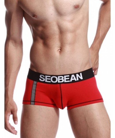 Mens Low-Rise Sexy Reflective Tape Trunk Boxer Brief Underwear 2295 - 2292 Red - CA11GZVWK03 $28.21 Boxer Briefs