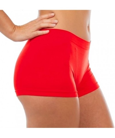 Women's Seamless Spandex Boyshort Underskirt Pant Short Leggings - Red - CY11WKM6JKX $12.36 Panties