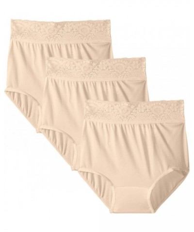 Women's Lacy Skamp Brief Panty Number 2744 (2- 3 and 4 Packs) - 3 Pack Mocha Mist - CV193M5DUCA $34.27 Panties